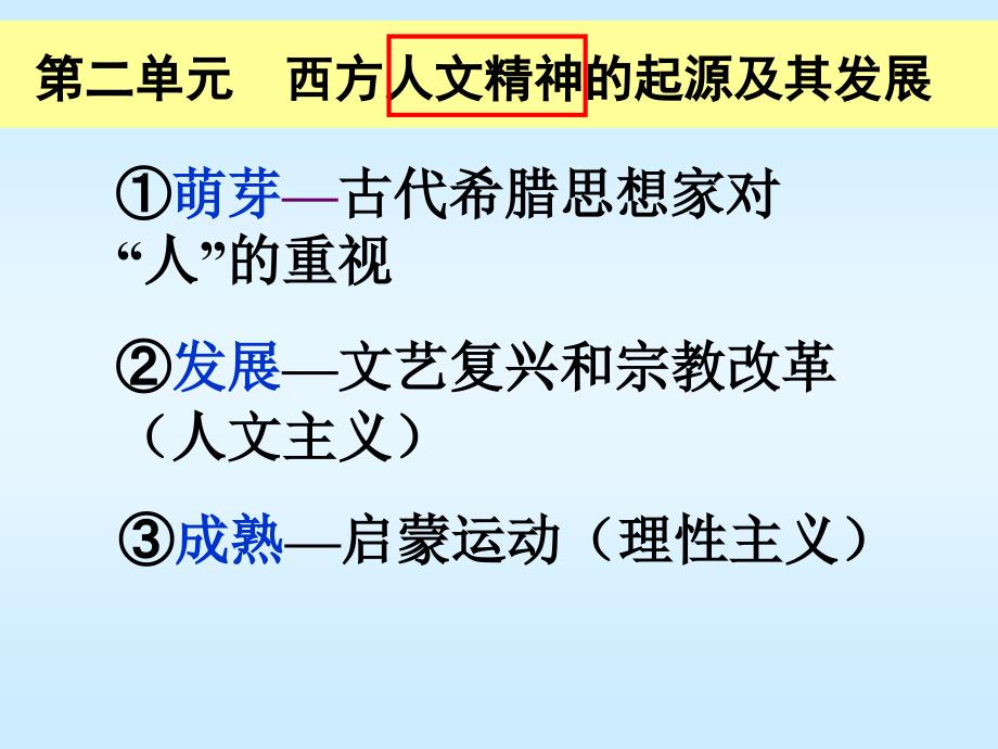 二单元西方人文精神的起源及其发展_第1页