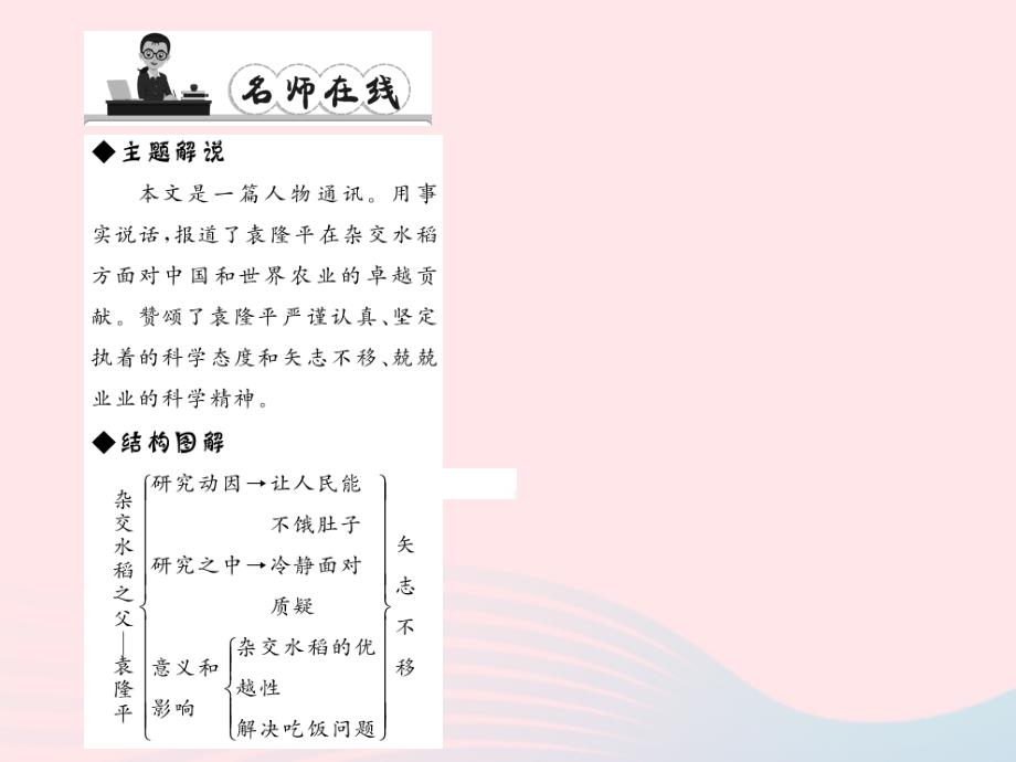 最新八年级语文上册第二单元8杂交水稻之父袁隆平习题_第4页