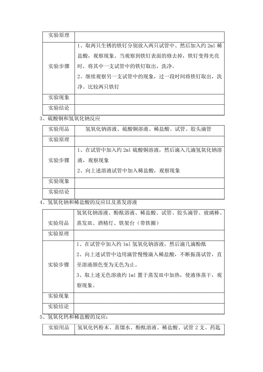 人教版初中三年级下册化学学案第十单元酸和碱实验活动6酸、碱的化学性质425_第2页