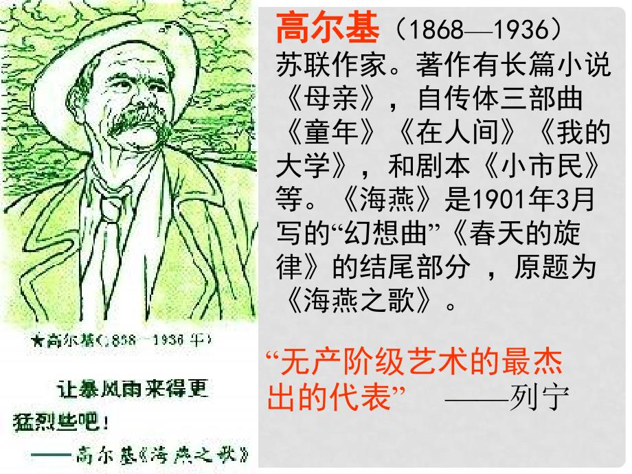 江西省吉安县凤凰中学八年级语文下册 9《海燕》课件 新人教版_第2页