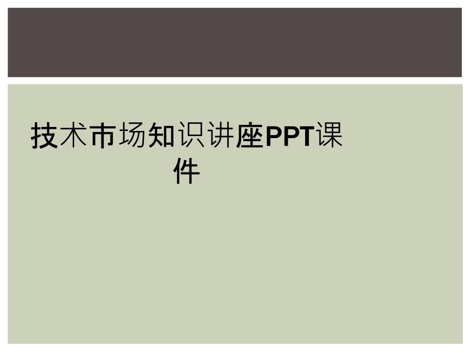 技术市场知识讲座PPT课件_第1页