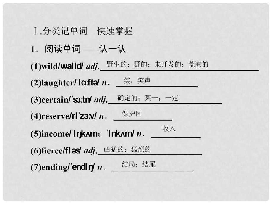 高考英语大一轮复习 Unit 4 Wildlife protection课件 新人教版必修2_第3页