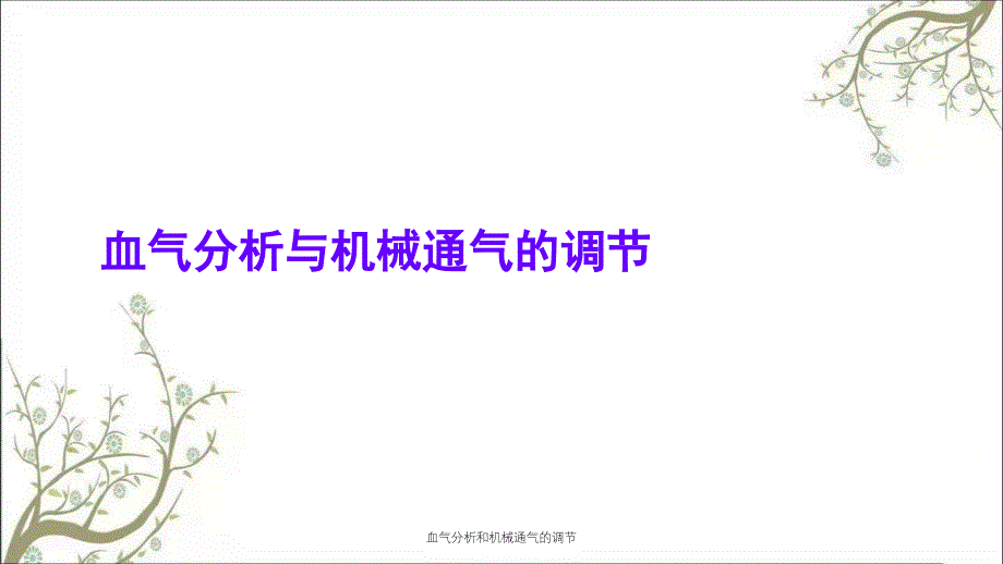 血气分析和机械通气的调节_第1页