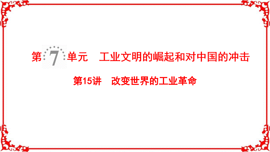 2019版高考历史一轮复习岳麓版课件：第7单元第15讲改变世界的工业革命_第1页