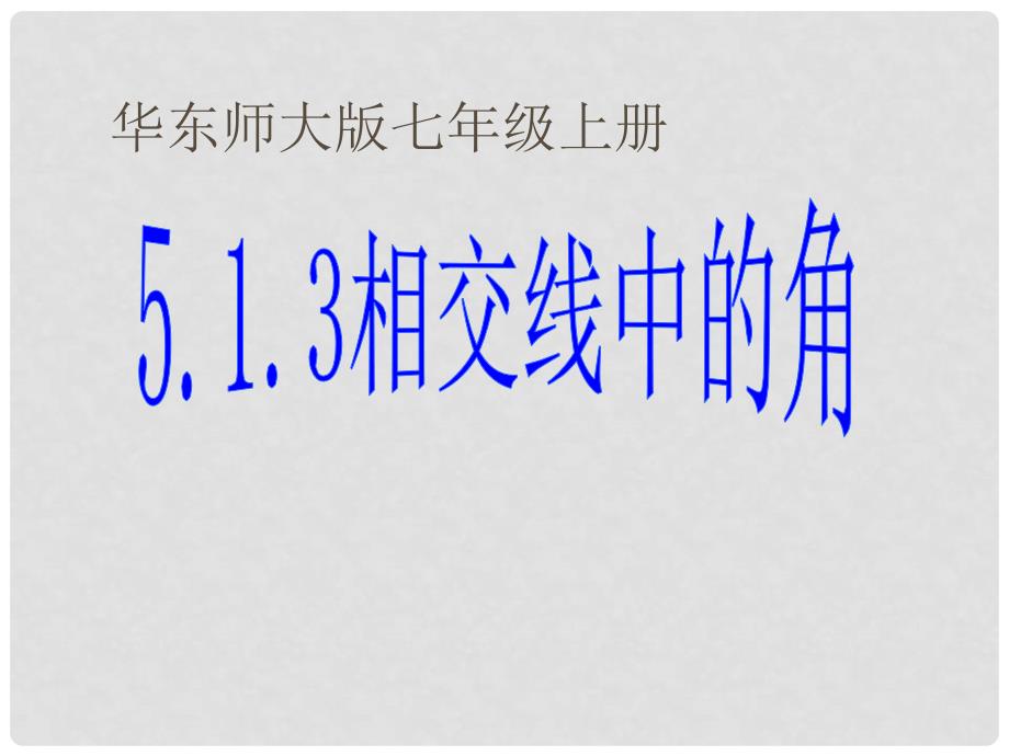 福建省泉州市泉港三川中学七年级数学上册 5.1.3 同位角、内错角、同旁内角课件 华东师大版_第1页