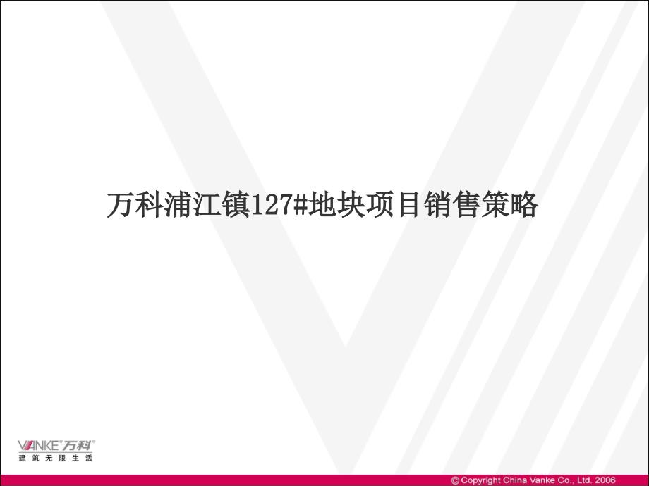 上海万科浦江镇127#地块项目销售策略_第1页