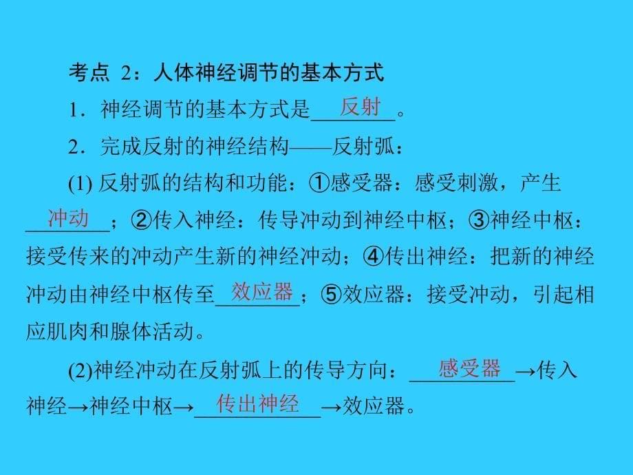 中考风向标中考生物基础复习第四章第四讲人体的生命活动调节课件_第5页