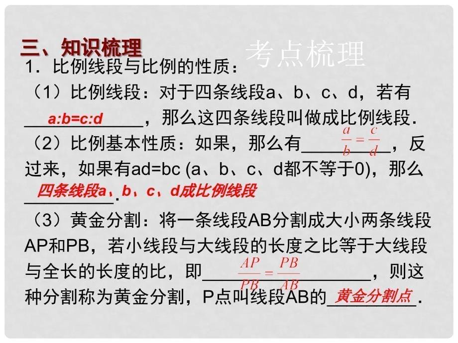 广东省中考数学专题总复习 第四章 三角形 第4讲 三角形的相似课件_第5页