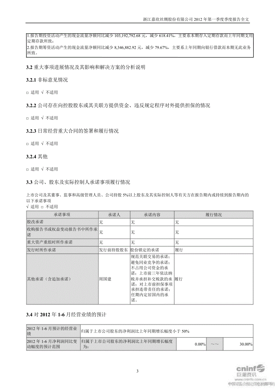 嘉欣丝绸：第一季度报告全文_第3页