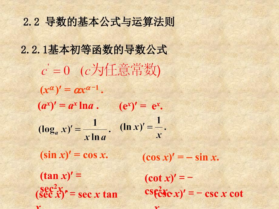 导数的基本公式及运算法则_第1页