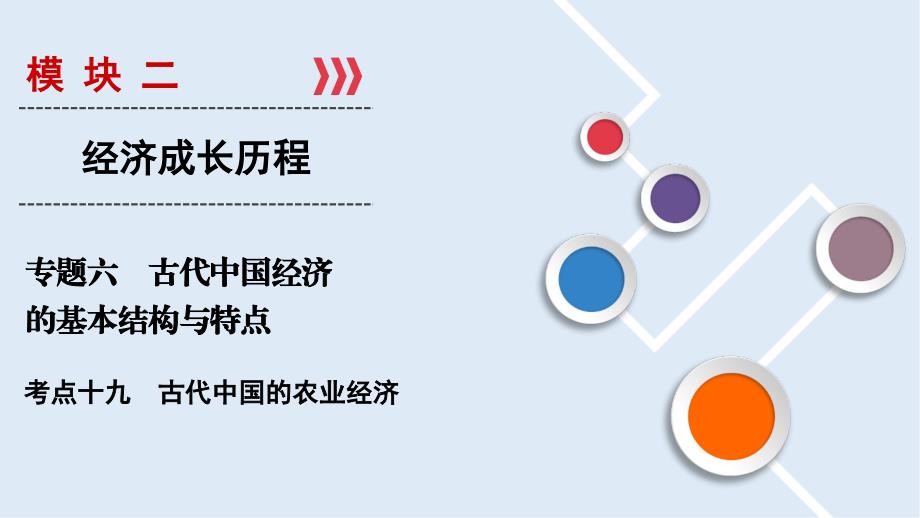 大一轮高考总复习历史人民版课件：考点19 古代中国的农业经济_第1页