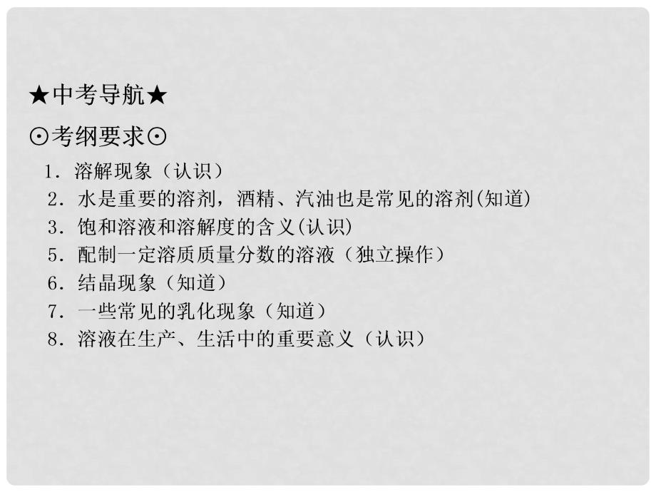 中考化学 考点11 溶液的形成、饱和溶液与不饱和溶液课件（中考导航+命题趋势+重难点突破）_第2页