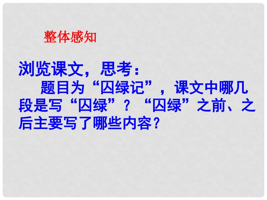 江苏省句容市后白中学九年级语文上册《囚绿记》课件_第3页