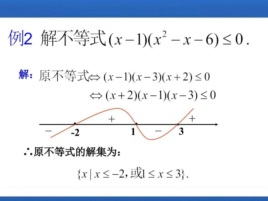 必修53.2.4一元高次不等式的解法_第5页