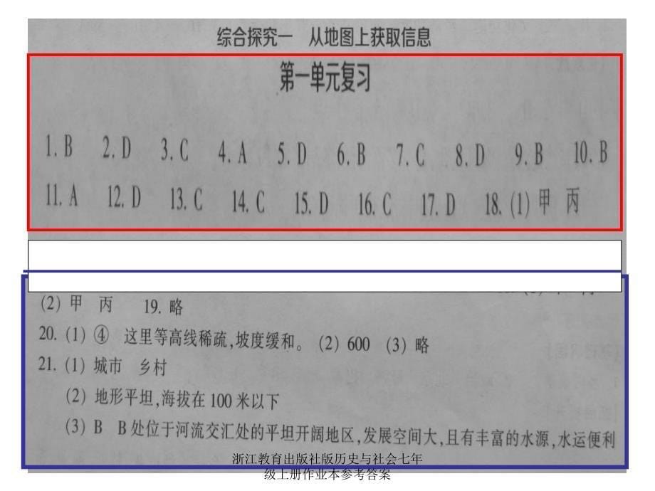 浙江教育出版社版历史与社会七年级上册作业本参考答案课件_第5页