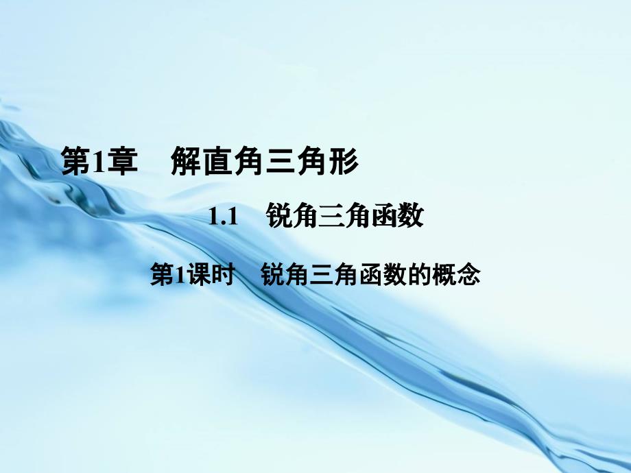 2020【浙教版】九年级下册数学：1.1.1锐角三角函数的概念讲练课件含答案_第2页