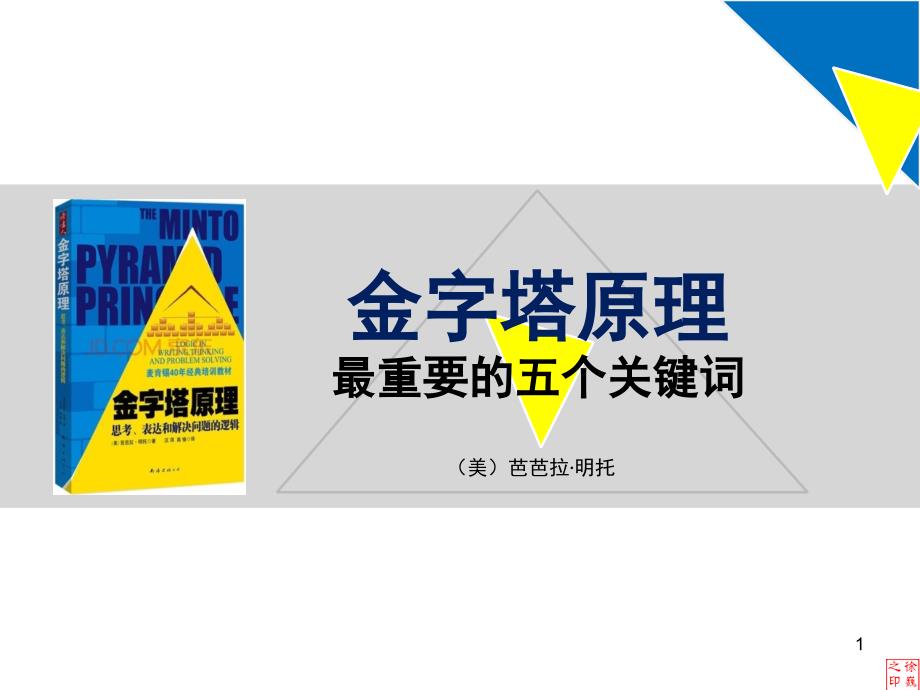 金字塔原理解读及运用课堂PPT_第1页