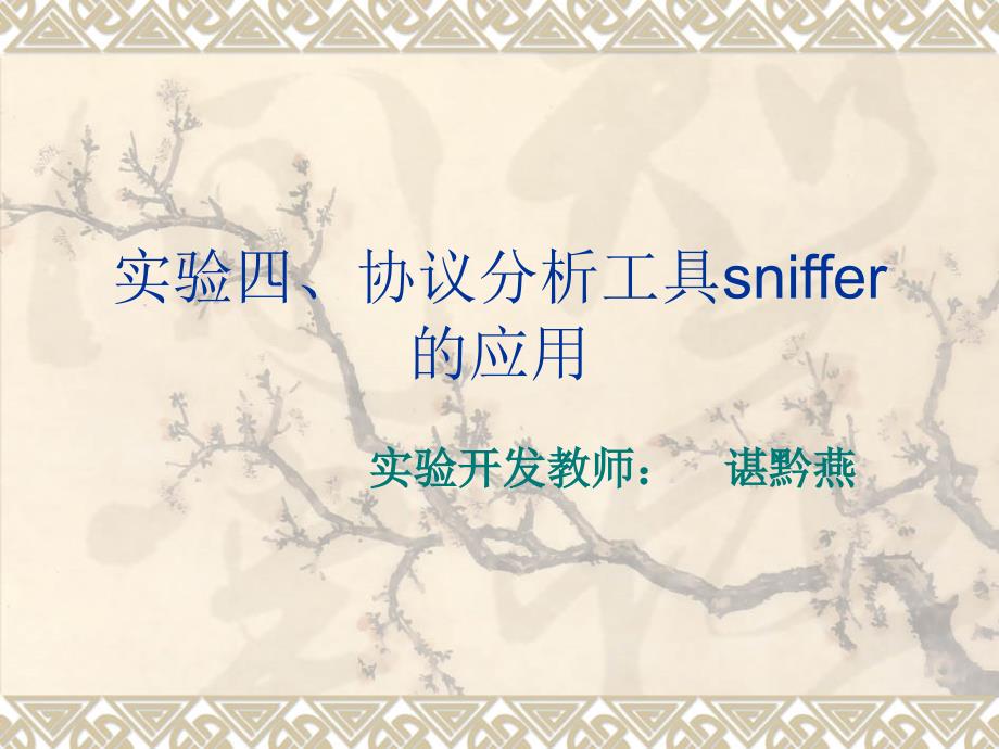 实验二、协议分析工具sniffer的应用 - 电子科技大学_第1页