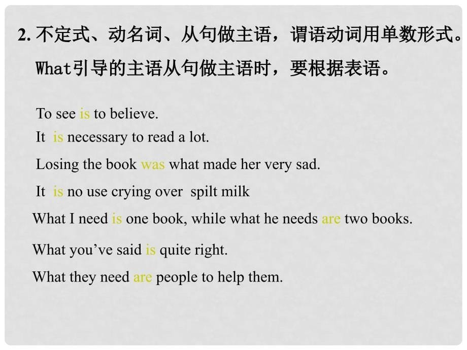 青海省青海师大附属第二中学九年级英语《主谓一致》课件 人教新目标版_第5页