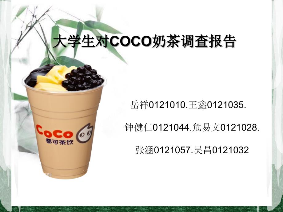 大学生对COCO奶茶满意度调查报告_第1页