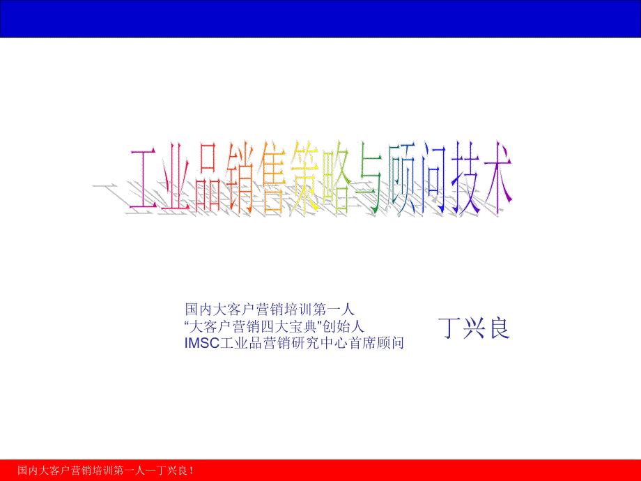 丁兴良 工业品销售策略与顾问技术.ppt