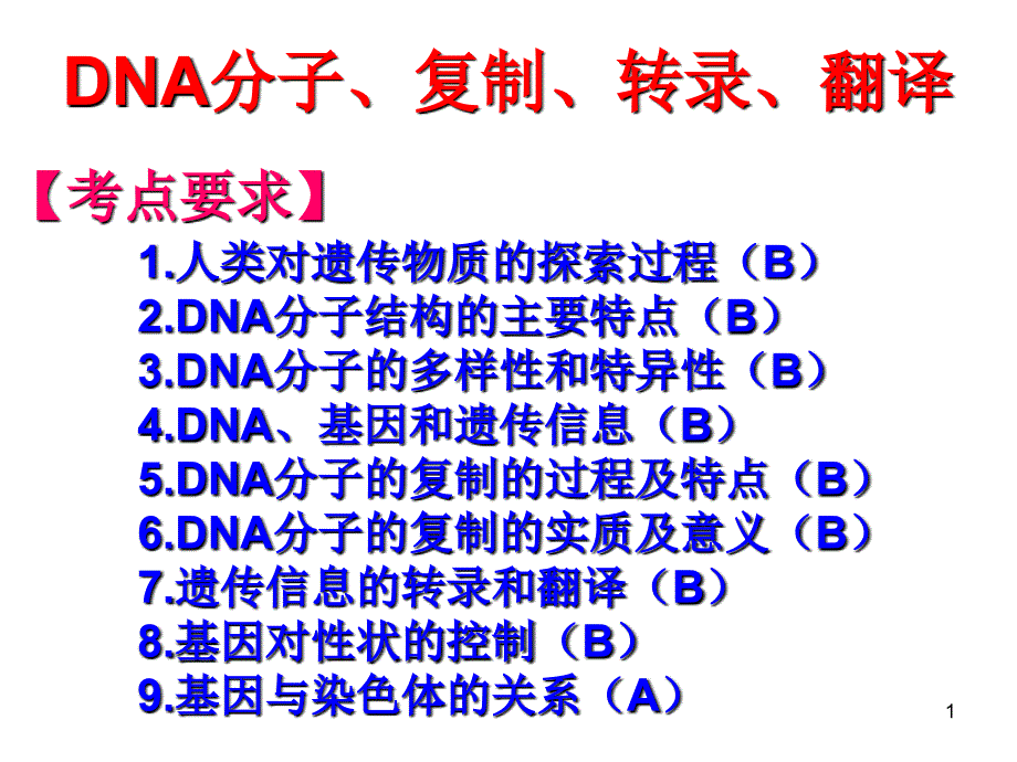 DNA分子复制转录翻译_第1页