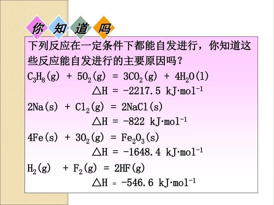 新人教版化学选修4高中《化学反应进行的方向》课件之一课件_第5页