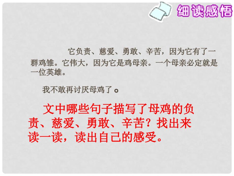 四年级语文上册 第五单元 母鸡课件6 湘教版_第4页