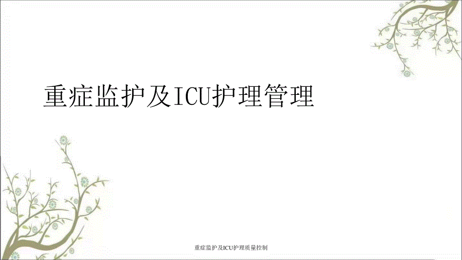 重症监护及ICU护理质量控制_第1页