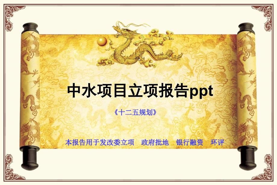 《中水项目立项报告》PPT课件_第1页