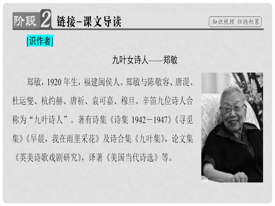 高中语文 诗歌部分 第4单元 大地的歌吟 金黄的稻束 地之子 半棵树 边界望乡课件 新人教版选修《中国现代诗歌散文欣赏》_第4页