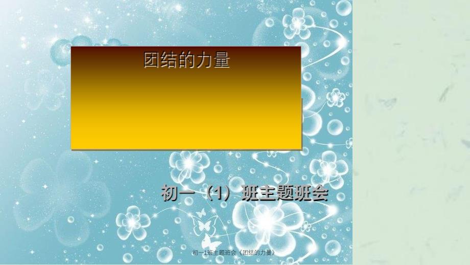 初一1班主题班会团结的力量课件_第1页