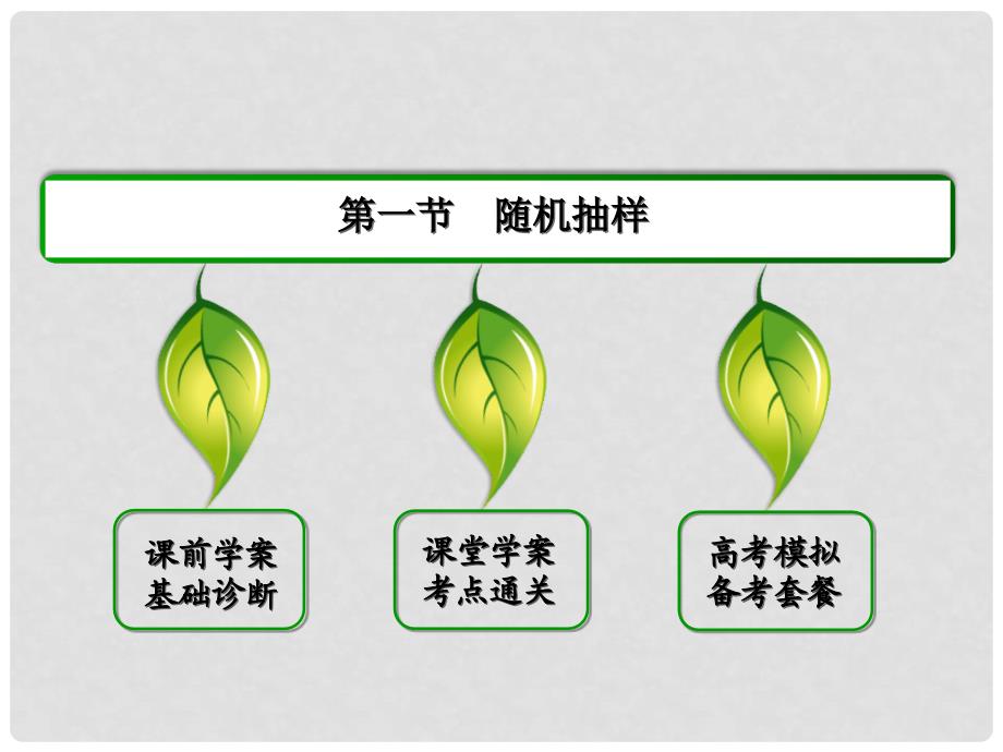 高三数学一轮总复习 第一章 集合与常用逻辑用语 1.1 随机抽样课件_第2页