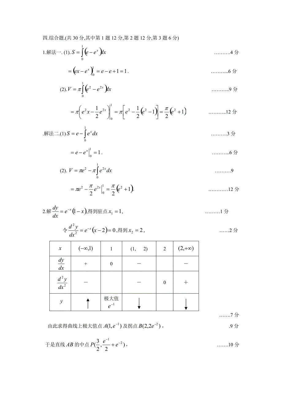 2008年专升本高数二答案_第3页