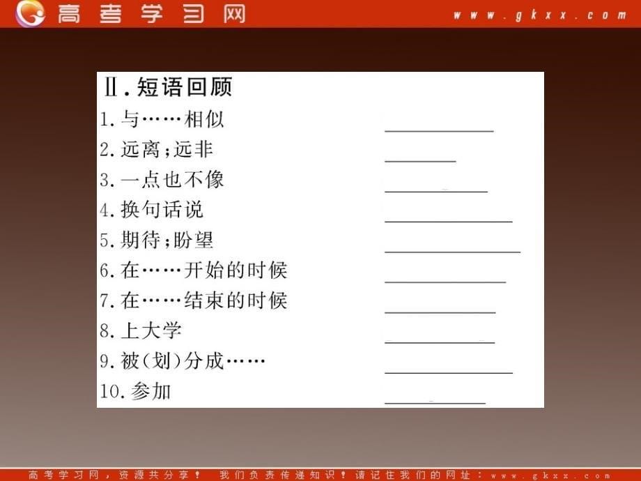 高一英语单元复习配套课件：Module1《My First Day at Senior High（外研版必修1）_第5页