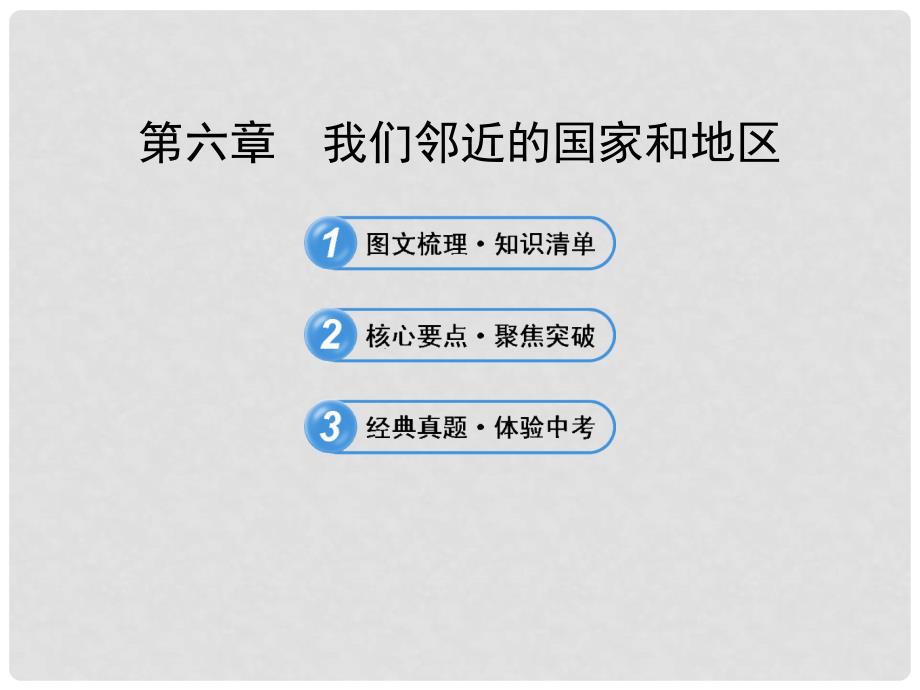 中考地理 第6章 我们邻近的国家和地区课件 鲁教版_第1页