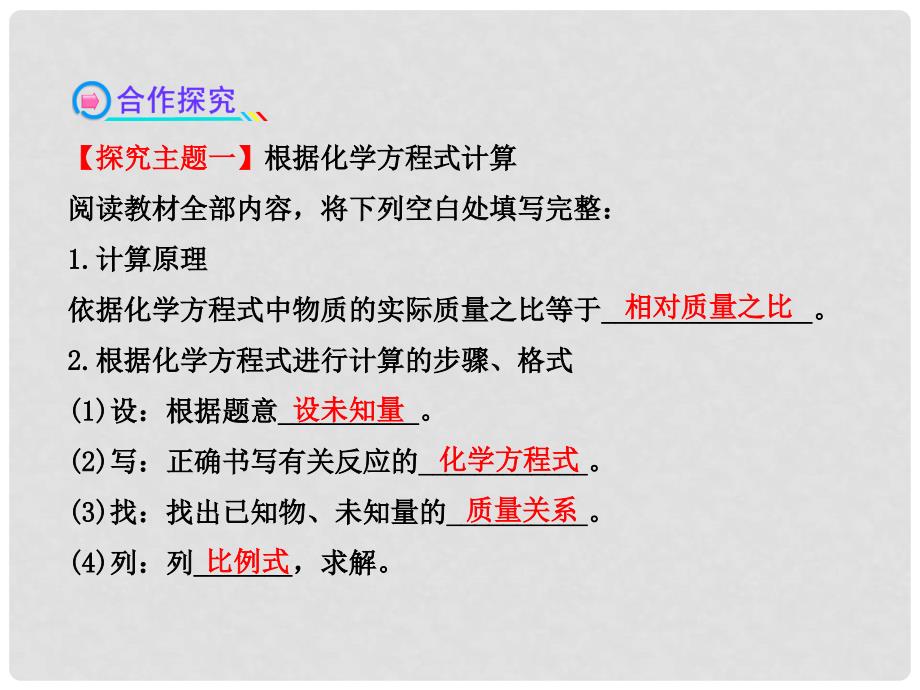 九年级化学全册 5.3 化学反应中的有关计算课件 鲁教版_第4页