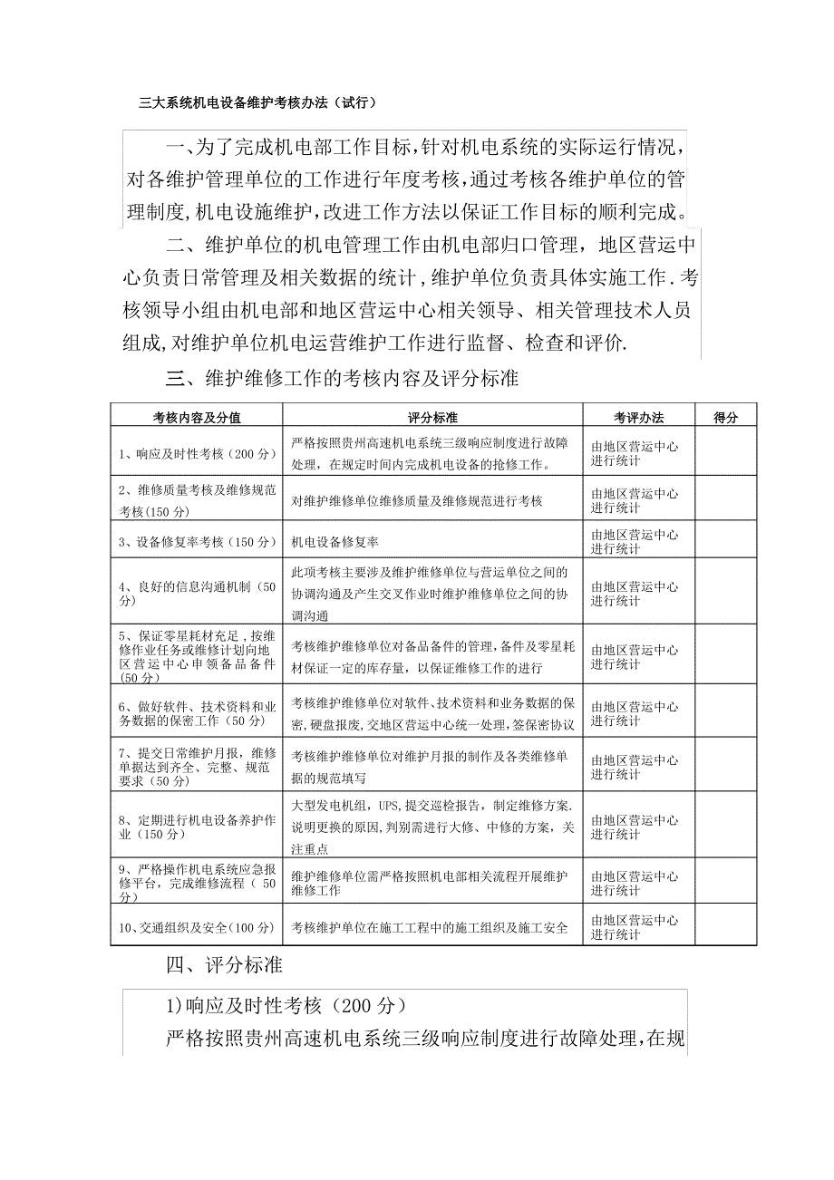 高速公路三大系统机电设备维护考核办法(试行)_第1页