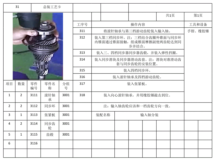 变速器装配工艺卡_第1页