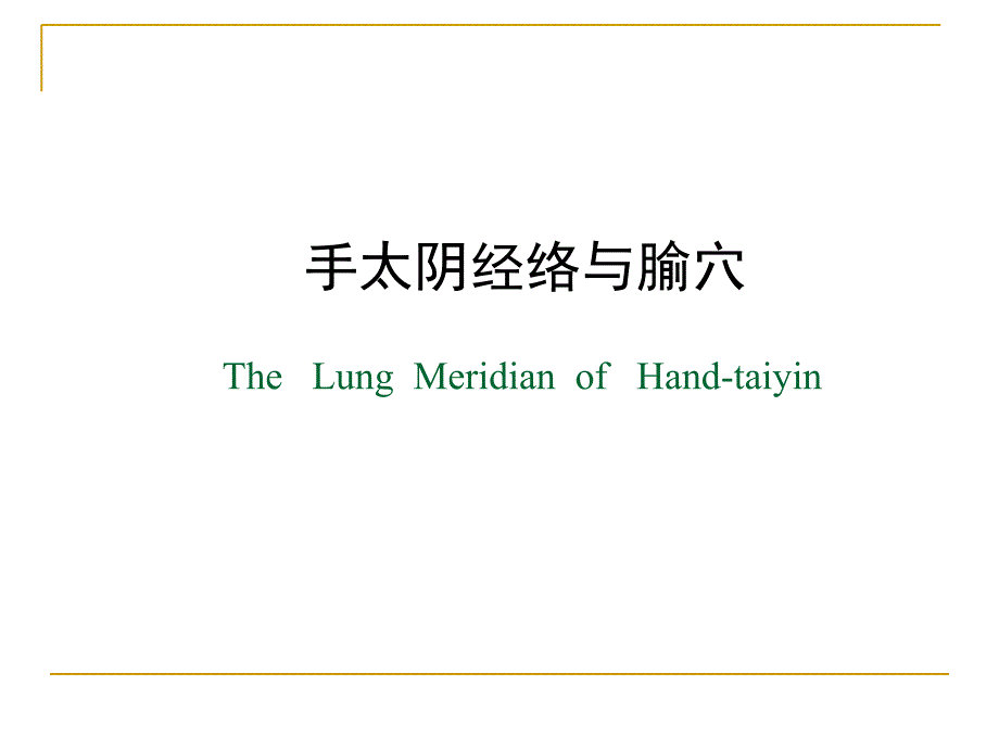 经络学手太阴肺经PPT课件_第1页