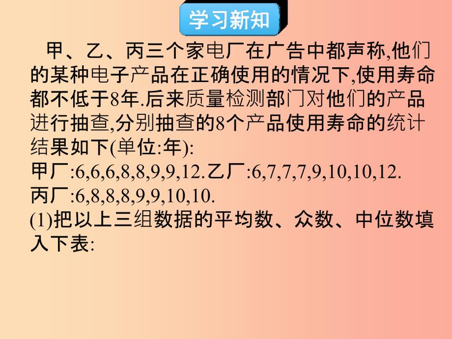 八年级数学下册 第20章 数据的分析 20.1 数据的集中趋势 20.1.2 中位数和众数（第2课时）教材 新人教版.ppt_第3页