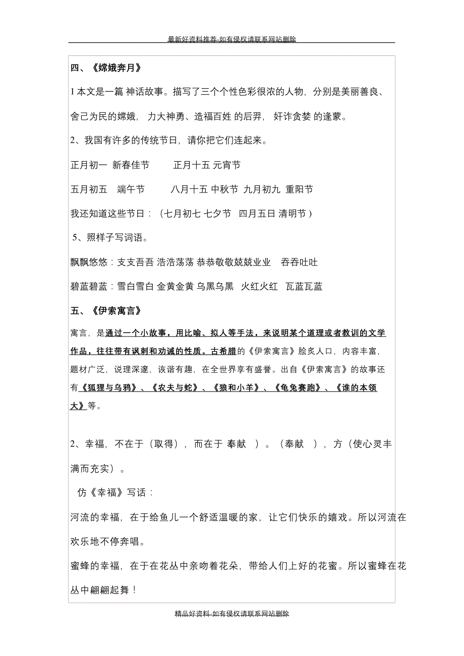 (精品苏教版五年级语文上册第三单元知识点复习_第4页