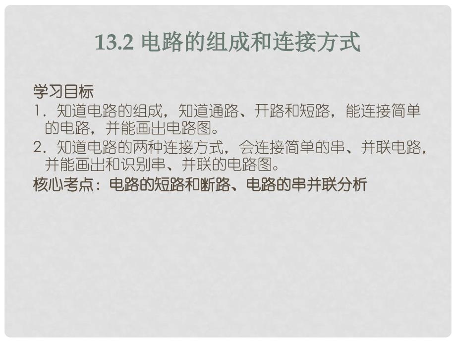 九年级物理上册 13.2 电路的组成和连接方式课件 沪粤版_第2页