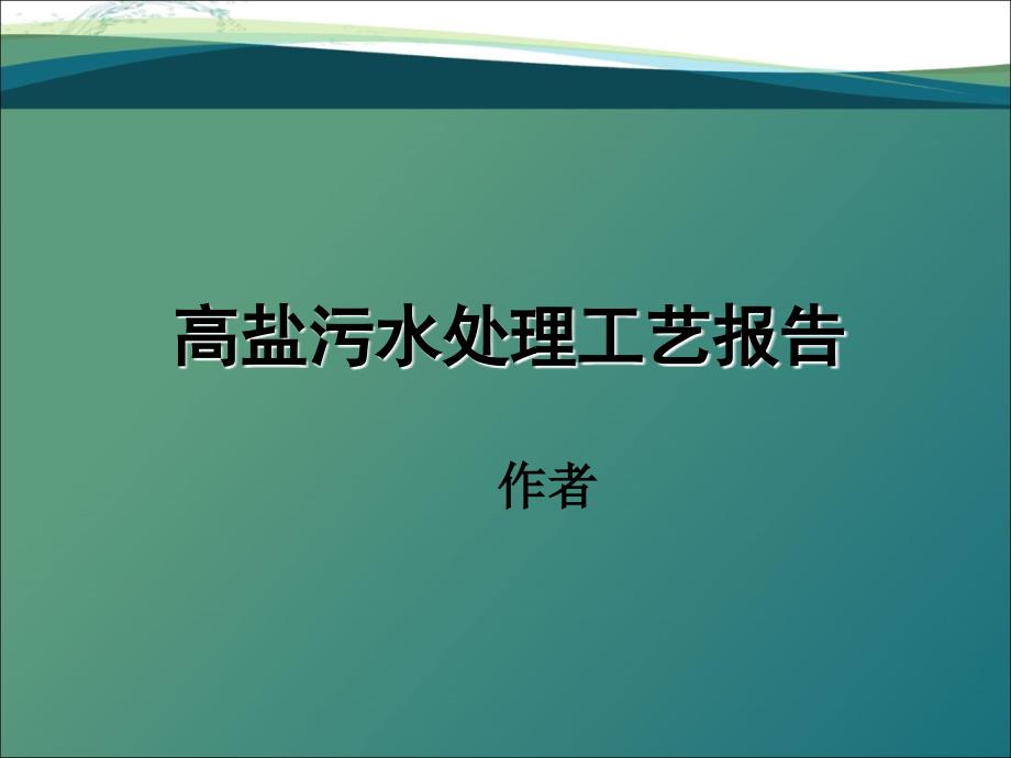 高盐水处理工艺及装置设计_第1页