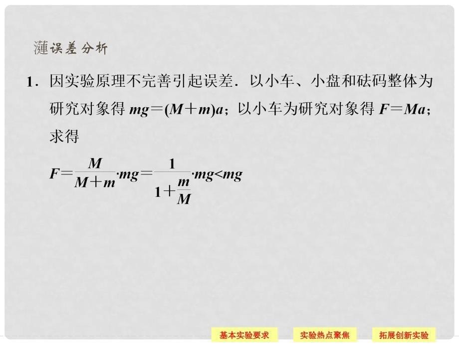 高考物理一轮复习 实验4 验证牛顿运动定律课件_第5页