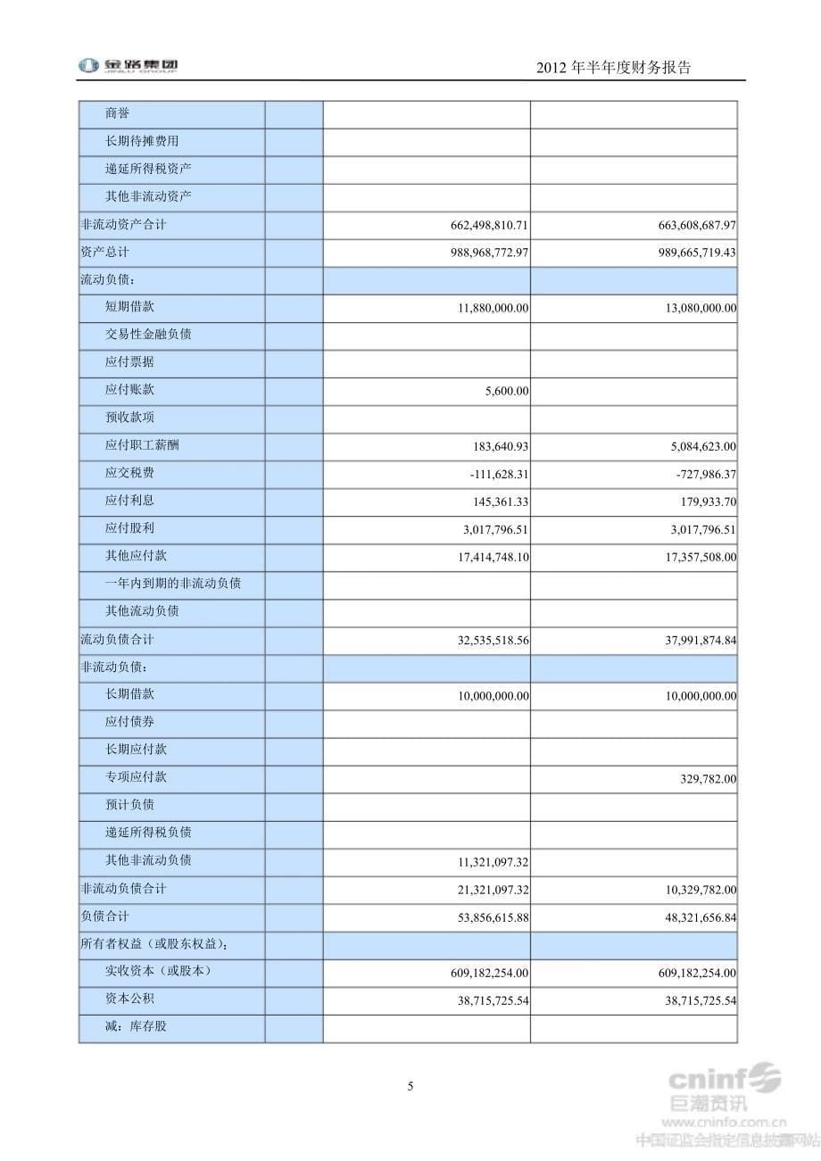 金路集团半财务报告_第5页