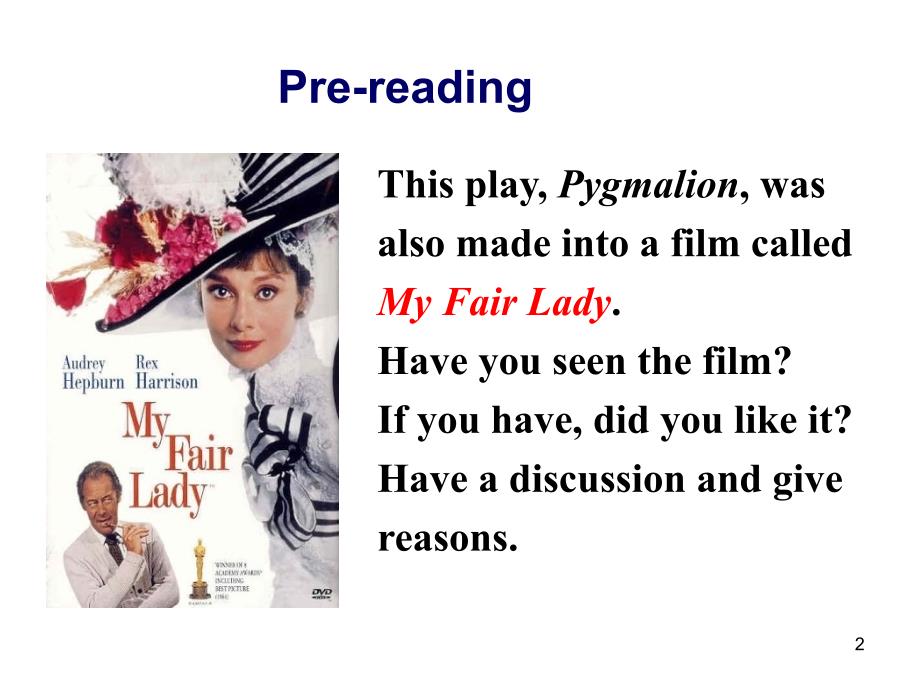 英语选修8unit4pygmalionreadingPPT演示课件_第2页