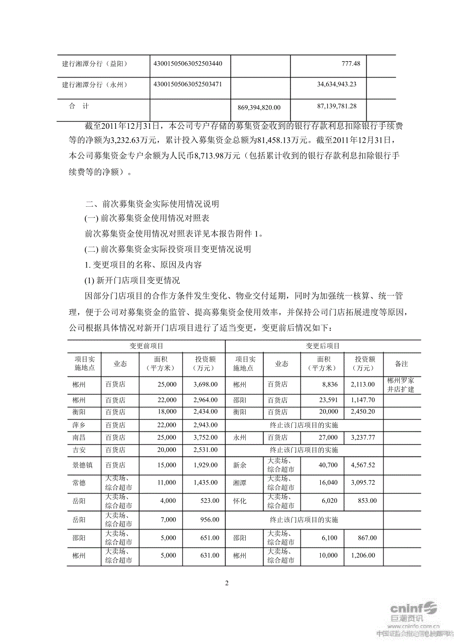 步步高前次募集资金使用情况报告_第2页