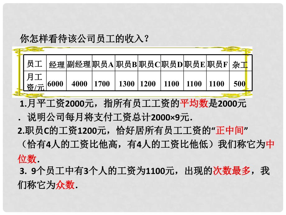 重庆市涪陵区中峰初级中学八年级数学 20.1.2中位数和众数精品课件 人教新课标版_第4页