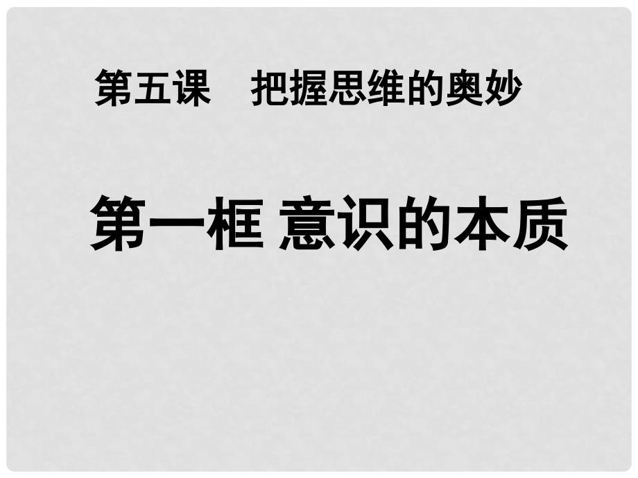 高中政治 5.1意识的本质完成课件 人民版_第2页